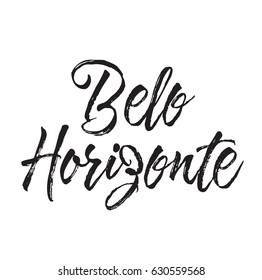 belo horizonte, text design. Vector calligraphy. Typography poster. Usable as background.