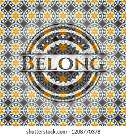 Belong arabesque emblem. arabic decoration.