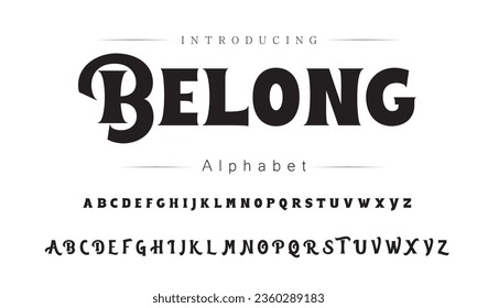 Belong Font. Alphabet. Script. Typeface. Label .Vintage typeface. For labels and different type designs