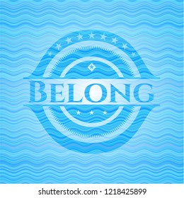 Belong water wave style badge.