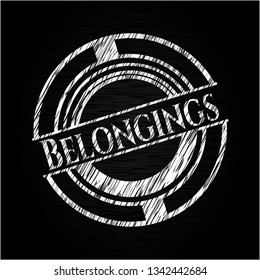 Belongings with chalkboard texture