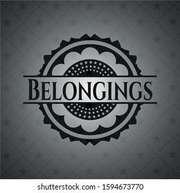 Belongings dark emblem. Vector Illustration. Detailed.