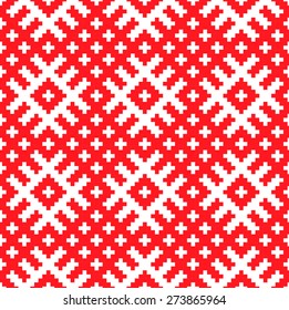 Belorussian ethnic ornament, seamless pattern. Vector illustration. Slovenian Traditional Pattern Ornament. Seamless Background. Belarusian pattern