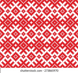 Belorussian ethnic ornament, seamless pattern. Vector illustration. Slovenian Traditional Pattern Ornament. Seamless Background. Belarusian pattern