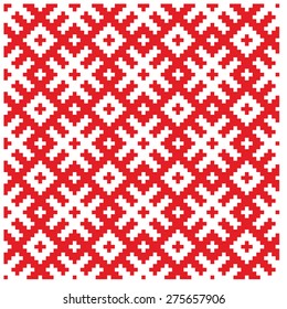 Belorussian ethnic ornament, seamless pattern. Vector illustration. Slovenian Traditional Pattern Ornament. Seamless Background. Belarusian pattern