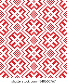 Belorussian ethnic ornament, seamless pattern. Vector illustration. Slovenian Traditional Pattern Ornament. Seamless Background. Belarusian pattern