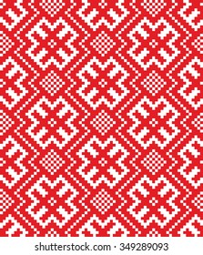 Belorussian ethnic ornament, seamless pattern. Vector illustration. Slovenian Traditional Pattern Ornament. Seamless Background. Belarusian pattern