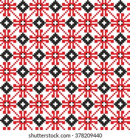 Belorussian ethnic ornament, seamless pattern. Vector illustration. Slovenian Traditional Pattern Ornament. Seamless Background. Belarusian pattern