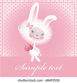 Beloved bunny with a rose. vector
