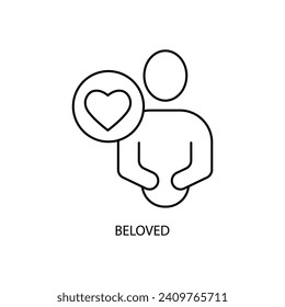 beloved concept line icon. Simple element illustration. beloved concept outline symbol design.