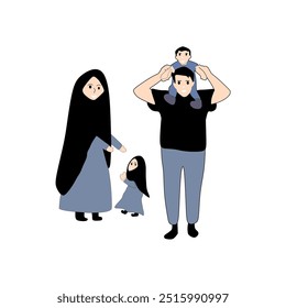 beloved father mother and child vector illustration