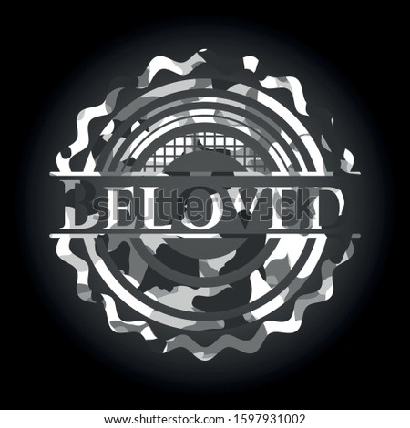 Beloved grey camouflage emblem. Vector Illustration.