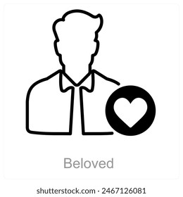 Amado y corazón icono concepto