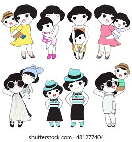 Beloved Mom And Me Character illustration