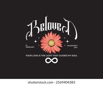 Beloved quotes illustration, vector art. print with motivational slogan for graphic tee t shirt, streetwear, or poster sticker - vector