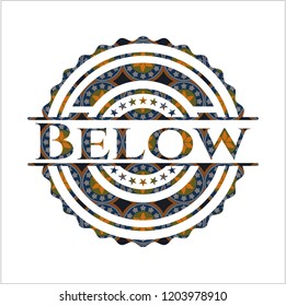 Below arabesque style emblem. arabic decoration.