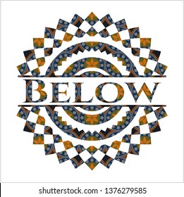 Below arabic badge background. Arabesque decoration.