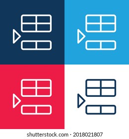 Below blue and red four color minimal icon set