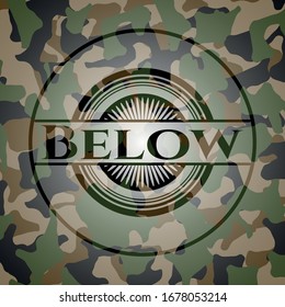Below camouflaged emblem. Vector Illustration. Detailed.
