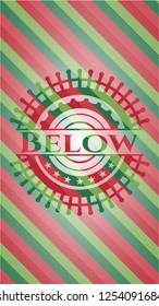 Below christmas colors emblem.