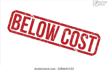 Below Cost grunge rubber stamp on white background. Below Cost Rubber Stamp.