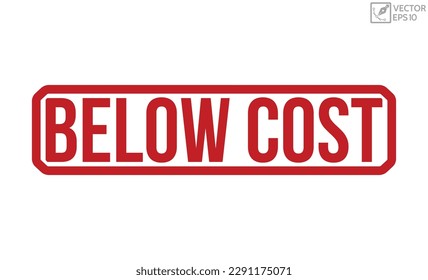 Below Cost stamp red rubber stamp on white background. Below Cost stamp sign. Below Cost stamp.