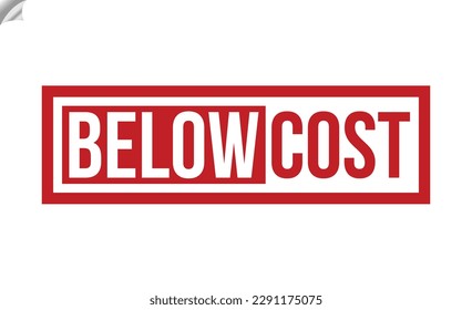 Below Cost stamp red rubber stamp on white background. Below Cost stamp sign. Below Cost stamp.