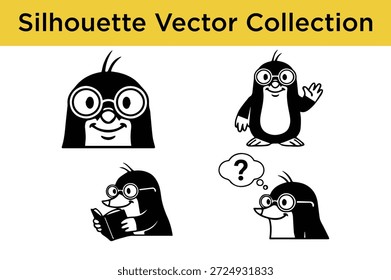 Debajo de cada encabezado hay un conjunto de ilustraciones de siluetas en blanco y negro que representan diferentes temas