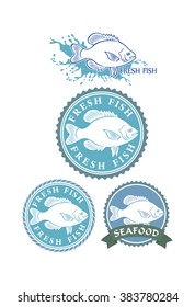 below the emblem of fresh fish