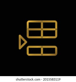 Bajo un icono metálico chapado en oro o un vector de logotipo