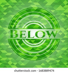 Below green emblem with triangle mosaic background. Vector Illustration. Detailed.