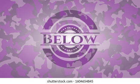 Below pink written on a camo texture. Vector Illustration. Detailed.