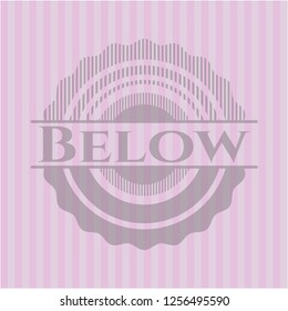 Below retro style pink emblem