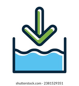 Below Sea Level Vector Thick Line Filled Dark Colors Icons For Personal And Commercial Use.
