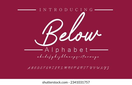 Below Signature Font Calligraphy Logotype Script Font Type Font lettering handwritten