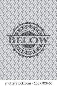 Below silver color badge. Scales pattern. Vector Illustration. Detailed.