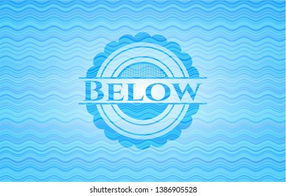 Below water representation badge background. Vector Illustration. Detailed.
