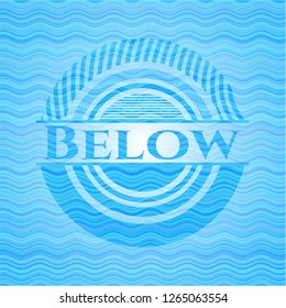 Below water wave concept style badge.