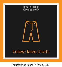 below-knee shorts vector icon