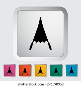 Belows. Single flat icon on the button. Vector illustration.