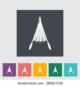 Belows. Single flat icon on the button. Vector illustration.