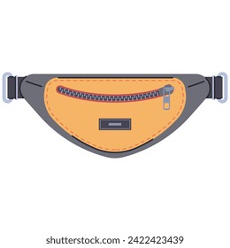 Belt bag with adjustable strap vector cartoon illustration isolated on a white background.