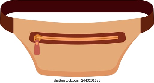 Belt bag icon. Tourist accessory with straps and pockets