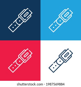 Belt blue and red four color minimal icon set