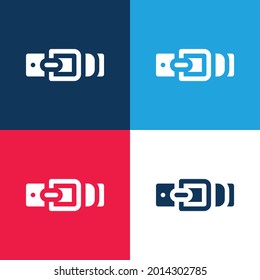 Belt blue and red four color minimal icon set