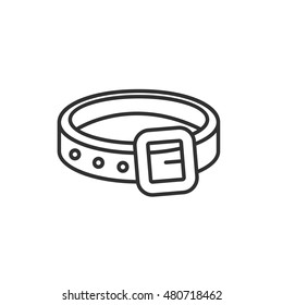 belt buckle linear icon.