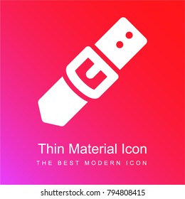 Belt and buckle red and pink gradient material white icon minimal design