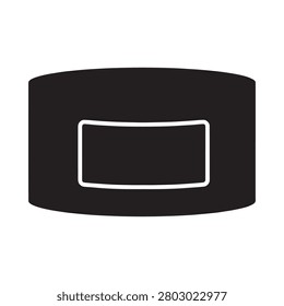 Belt Buckle Silhouette A Flat Black Icon On Transparent Background