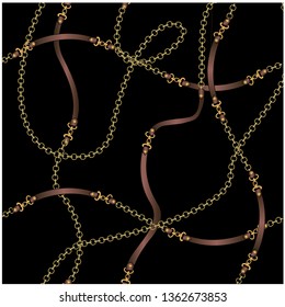 belt chain design seamless pattern