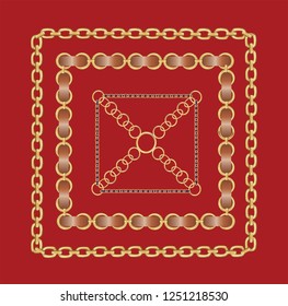 belt and chain mix pattern scarf design